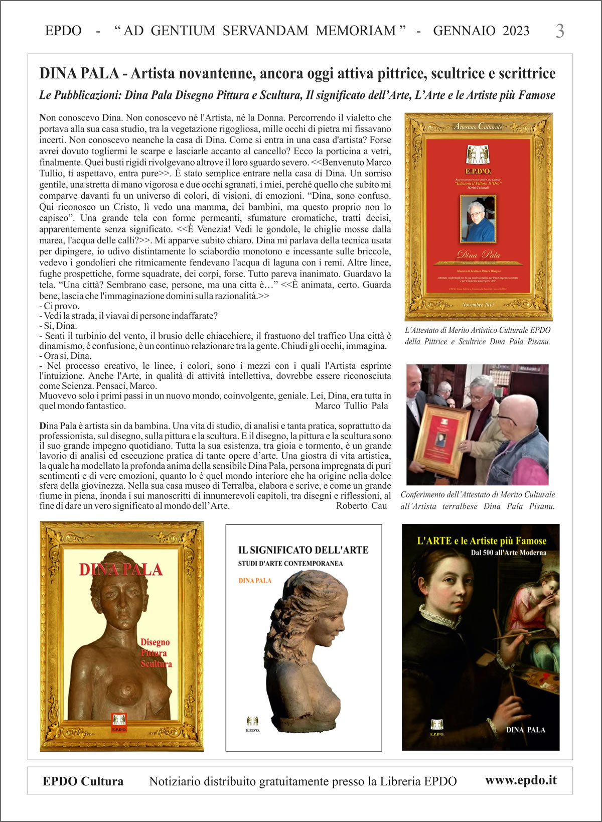 Notiziario Culturale EPDO Oristano